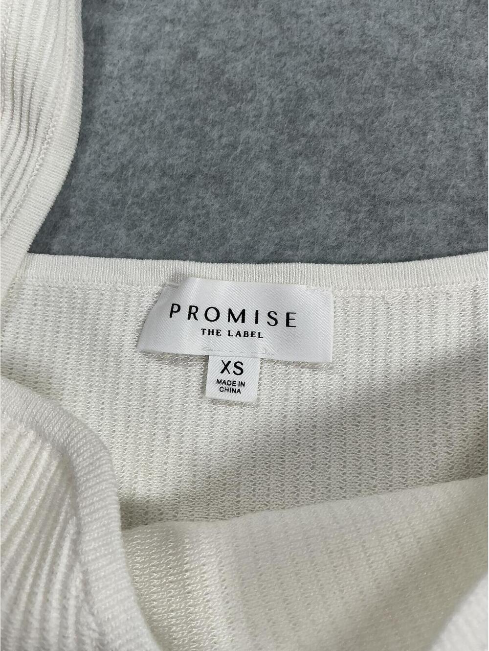 Promise The Label XS Ribbed Knit Crop Tank Top Ivory Sweater Cami - Picture 3 of 8